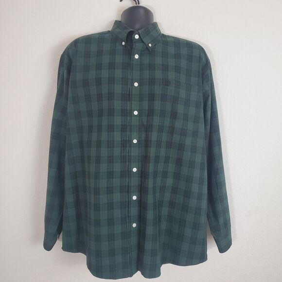 Cinch Men's Shirt Large Green Plaid Button Down Woven Cowboy Rodeo Ranch Western - Picture 1 of 11